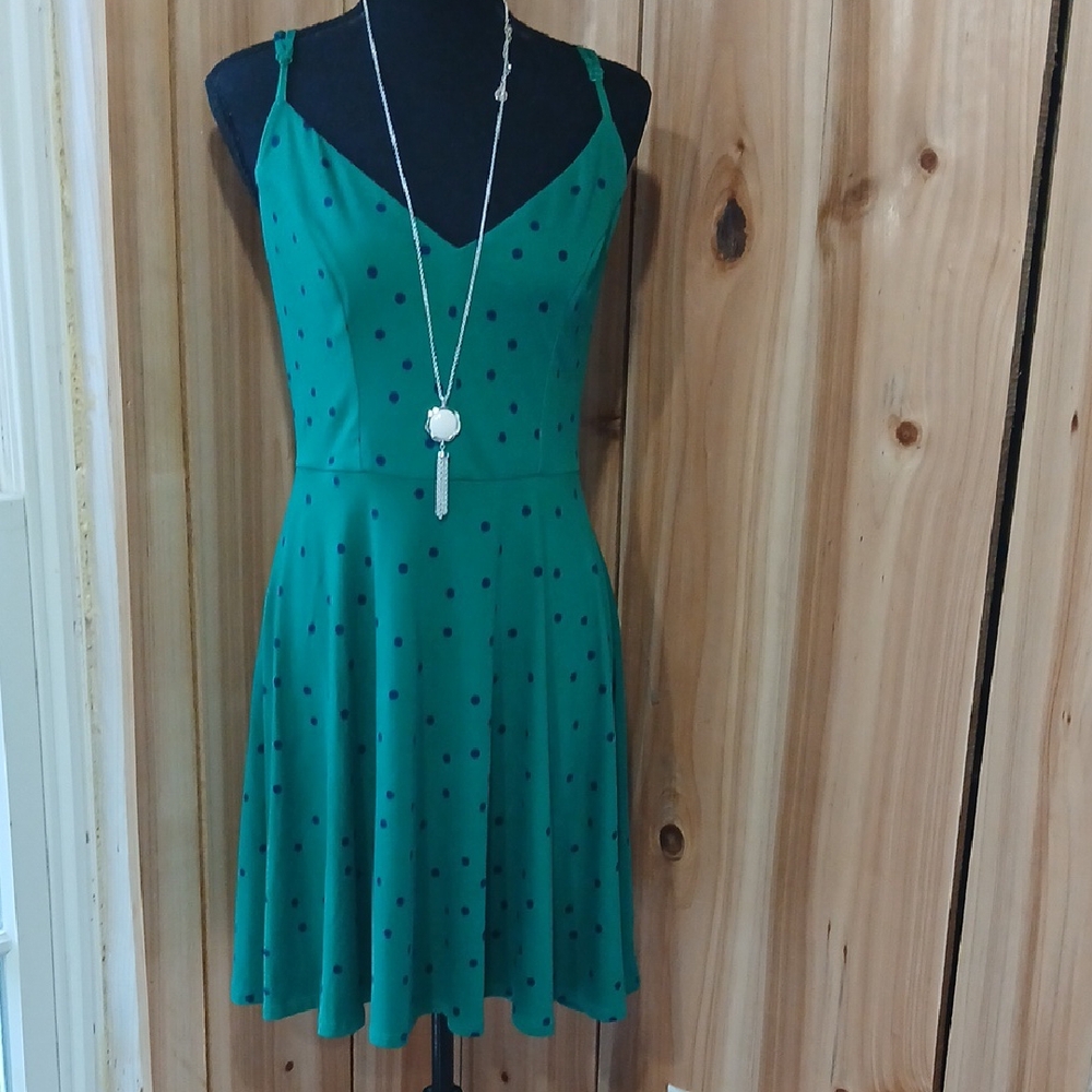 Nine Britton Green Polka Dot Mini Dress